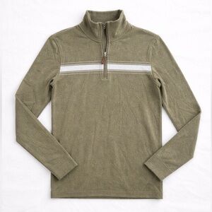 Banana Republic Reversible Quarter Zip Sweater Mens Small Green Pullover 1/4 Zip